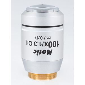 Motic Objective CCIS® Plan FLUOR Objektiv PL UC FL, 100X / 1.3 (Feder/Öl), wd 0.1mm, infinity