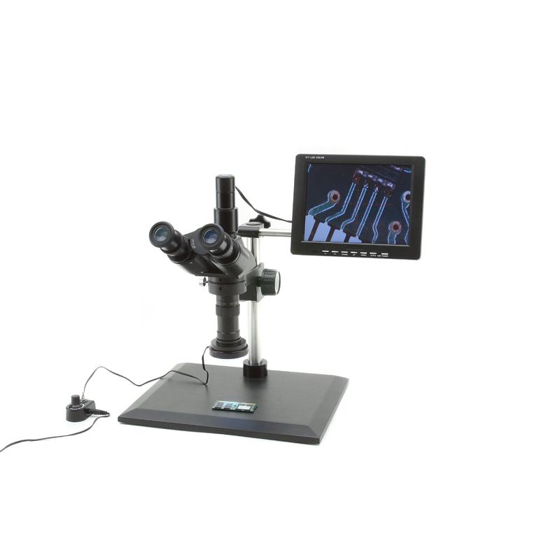 Optika XZ-2 monozoom video measuring microscope with 8“ screen