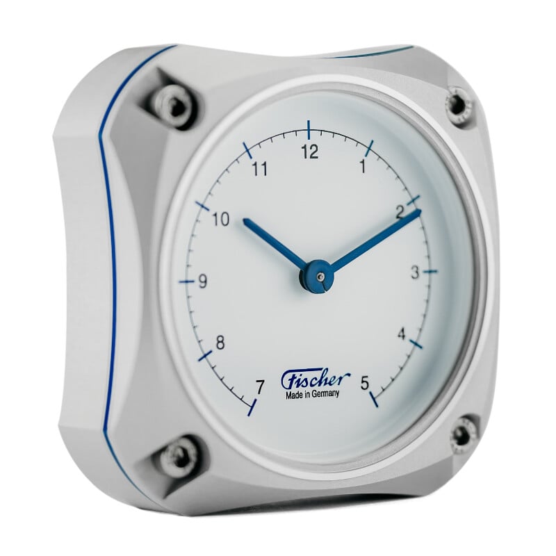 Fischer Clock Cockpit Uhr Silver Edition