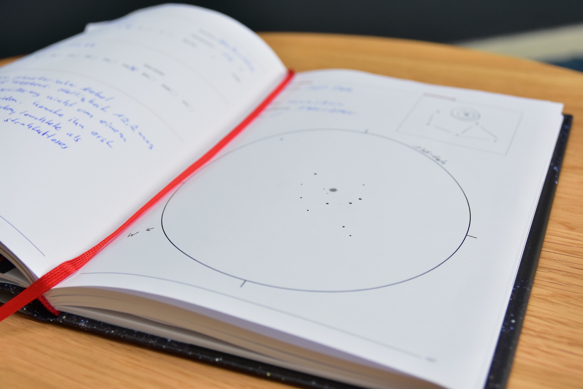 Planetary Nebula NGC 7354 in Cepheus, sketch by Marcus Schenk, observed with a 12 inch Dobsonian