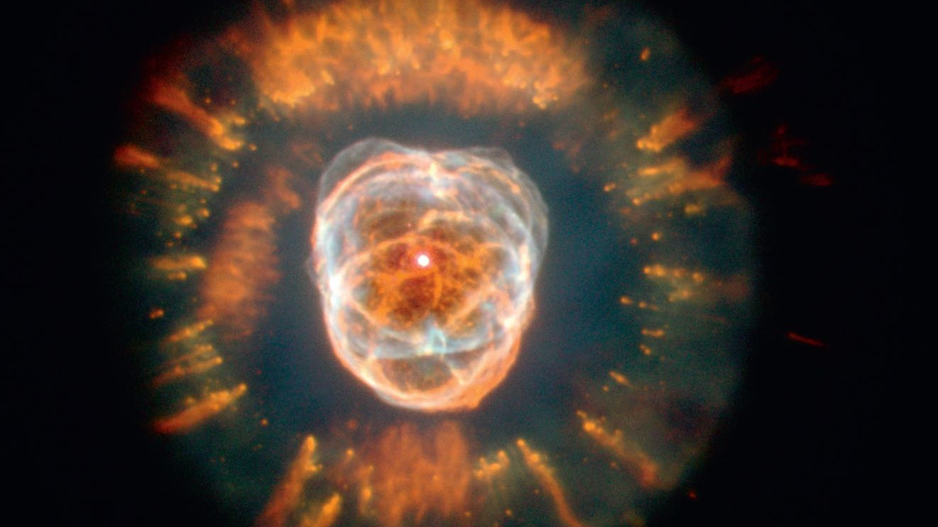 The Hubble Space Telescope shows the splendour of this planetary nebula.