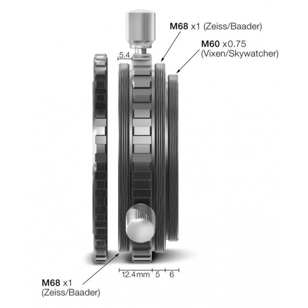 Baader M68/2 " /M68 eyepiece projection mounting plate and 2 " Steckfassung