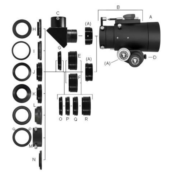 TeleVue 0.50" Length Accessory Tube for 2.4"