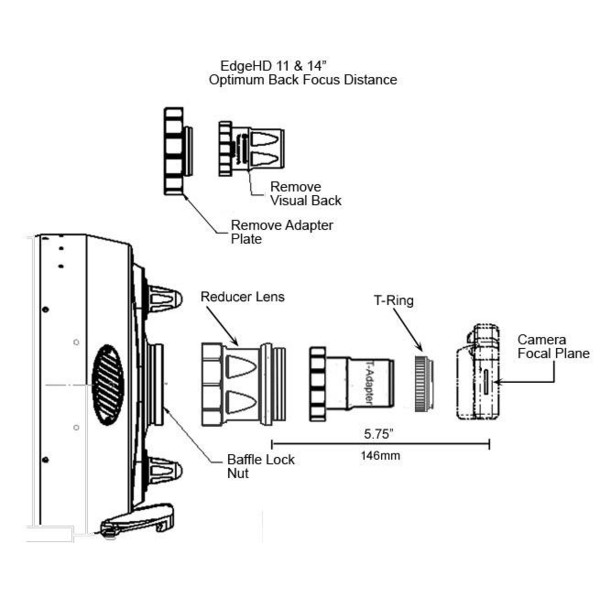 Celestron Adaptors T adapter for EdgeHD 9.25"/11"/14"