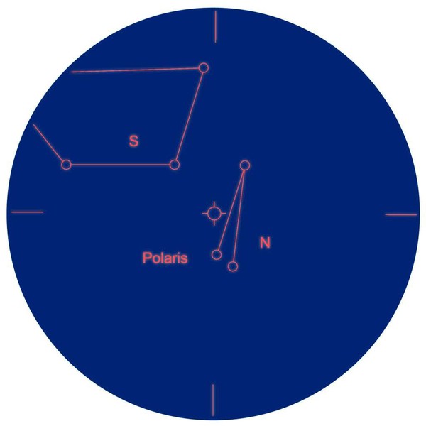 Explore Scientific ES 8x50 finder 90° angled eyepiece with Amici prism and polar engraving