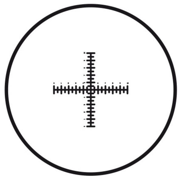 Motic , eyepiece reticule crosshairs with dual scale (10mm in 100 parts), (25mm diameter)