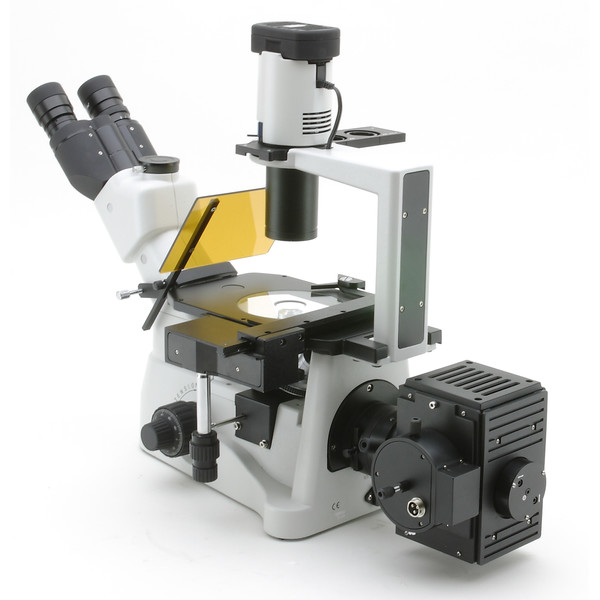 Optika XDS 3FL4, trinocular inverted fluorescence microscope, with 4 filter holders