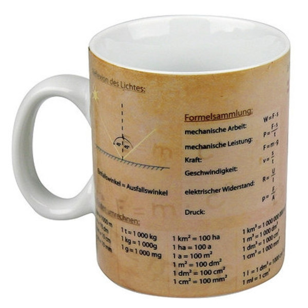 Könitz Cup Physics knowledge mug (in German)