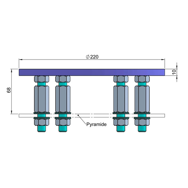 euro EMC Column P200 observatory pier, 65cm total height