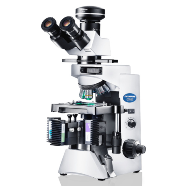Evident Olympus Microscope CX41 Hematology, trino, Hal, 40x, 500x, 1000x