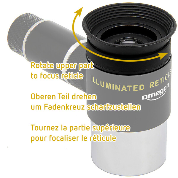Omegon Kruisdraad oculairs Kellner dradenkruisoculair, 12mm, verlicht