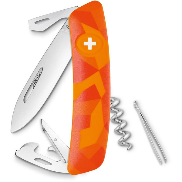 SWIZA Knives C03 Swiss Army Knife, LIVOR Camo Urban Orange