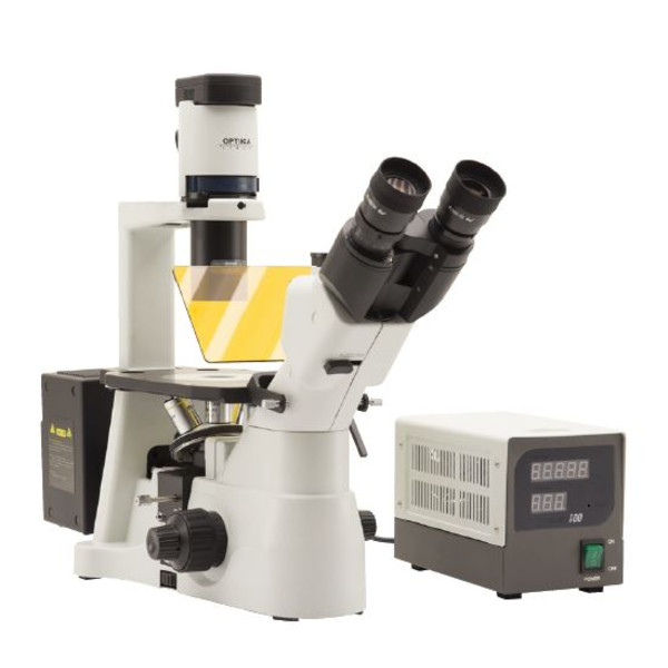 Optika Inverted microscope Mikroskop IM-3FL4-SW, trino, invers, FL-HBO, B&G Filter, IOS LWD U-PLAN F, 100x-400x, CH