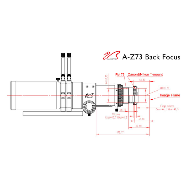 William Optics Apochromatic refractor AP 73/430 Super ZenithStar 73 Red OTA