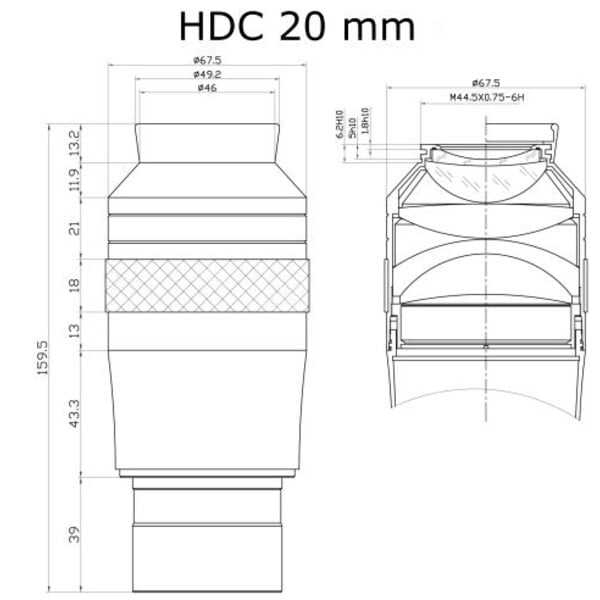 APM Eyepiece XWA HDC 20mm 100° 2"