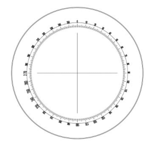 Motic Strichplatte Winkelmesser 360°/1°, Fadenkreuz, Ø23mm (SMZ-140)