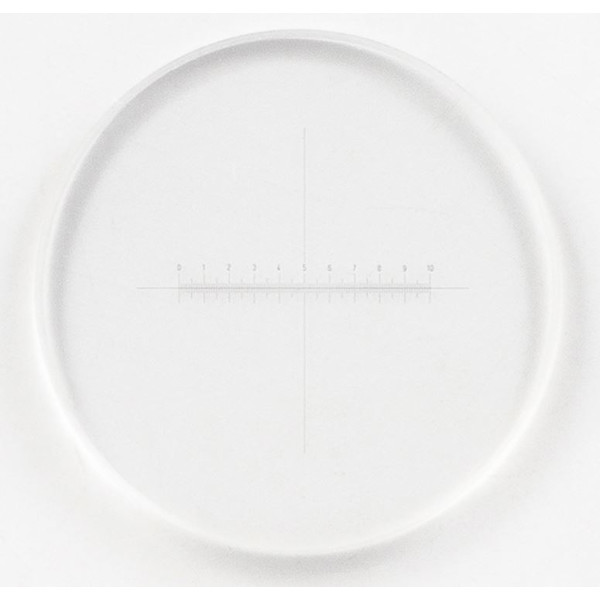 Motic Reticle with 100/10mm, crosshair, Ø21mm (RedLine200)