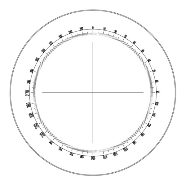 Motic Micrometer eyepiece WF10X/23mm, 360º protractor with 30º divisions and crosshair