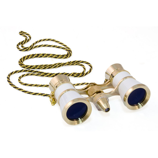 Levenhuk Opera glasses Broadway 3x25 white (with LED light and chain)