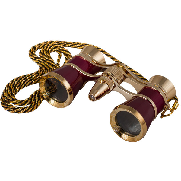 Levenhuk Opera glasses Broadway 3x25 red (with LED light and chain)