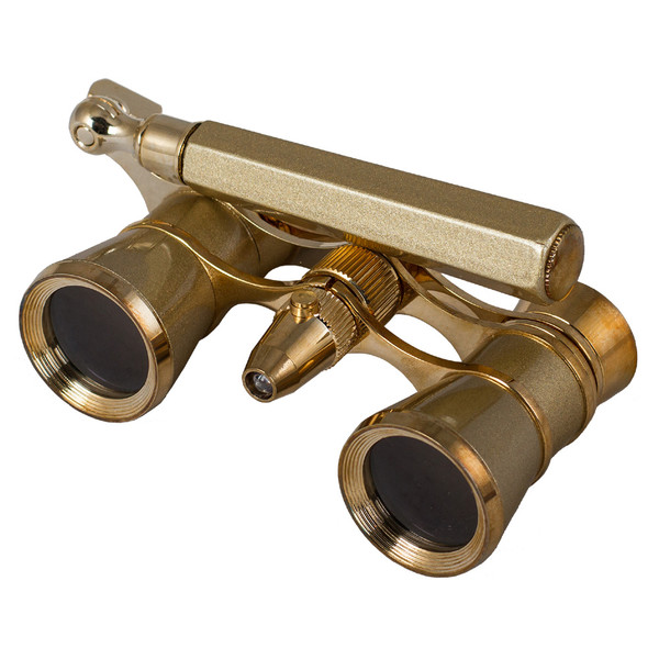 Levenhuk Opera glasses Broadway 3x25 gold (lorgnette with LED light)