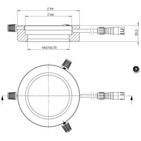 StarLight Opto-Electronics RL4-66 R, red (620 nm), Ø 66mm