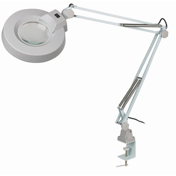 Schweizer Vergrootglazen Vergrootglas schaararm tafelklem, 2x/Ø125mm, biconvex, 22W