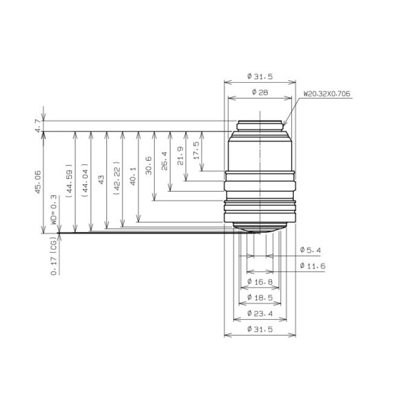 Evident Olympus Objective UPLSAPO60xS2 Objektiv, A Line, superapo, 60x, NA 1,3, w.d. 0,3, FN 22