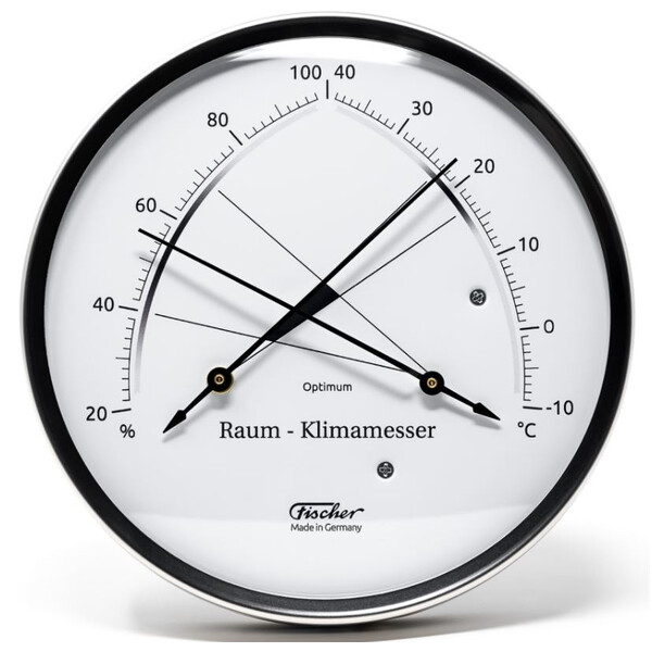 Fischer Weerstation Ruimteklimaatmeter Roestvrij staal synthetisch