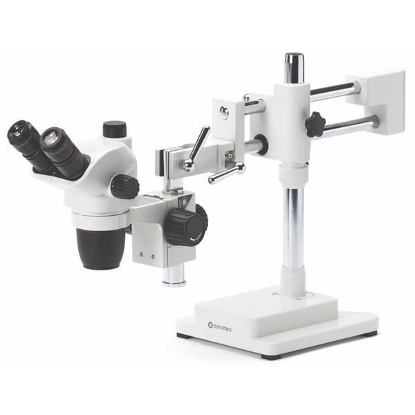 Euromex Stereo zoom microscope NZ.1903-B, 6.7-45x, double arm, base plate, trino