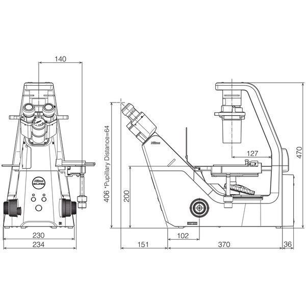 Nikon Inverted microscope Mikroskop ECLIPSE TS2, invers, trino, PH, FL, w/o objectives