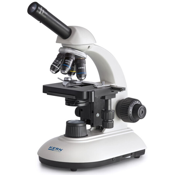 Kern Microscope Mono Achromat 4/10/40/100, WF10x18, 3W LED, OBE 111