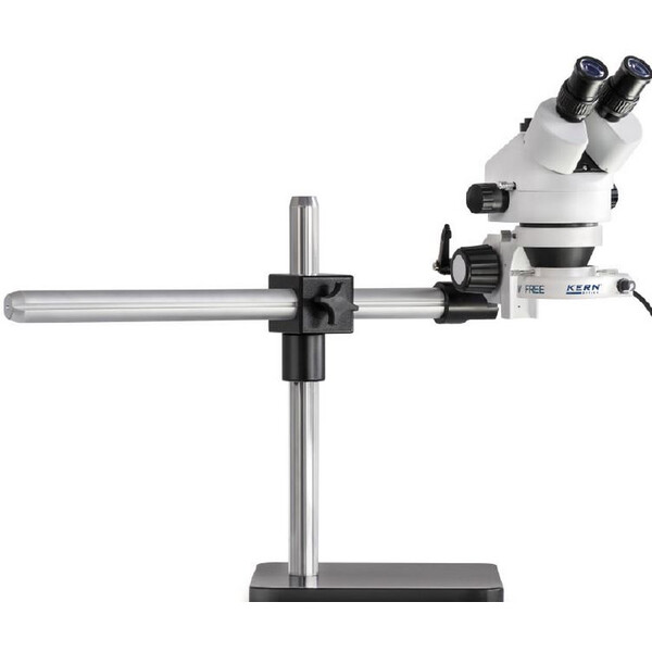 Kern Stereo zoom microscope OZL 961, bino, 0.7-4.5x, Telescopic Arm, Tripods & Mounts (Stage), LED Ring Illuminator