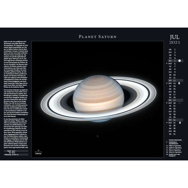 Astronomie-Verlag Calendar Weltraum-Kalender 2021