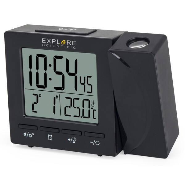 Explore Scientific Weather station Radio-controlled projection clock with indoor temperature