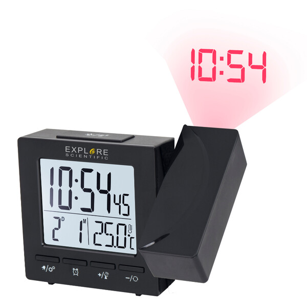 Explore Scientific Weather station Radio-controlled projection clock with indoor temperature