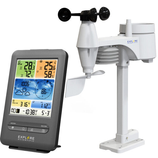 Explore Scientific Weather station WLAN-Wettercenter mit 5-in-1 Profi-Sensor V