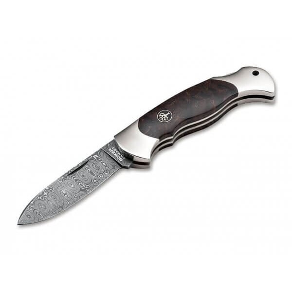 Böker Knives Scout Spearpoint Curly Birch Damascus