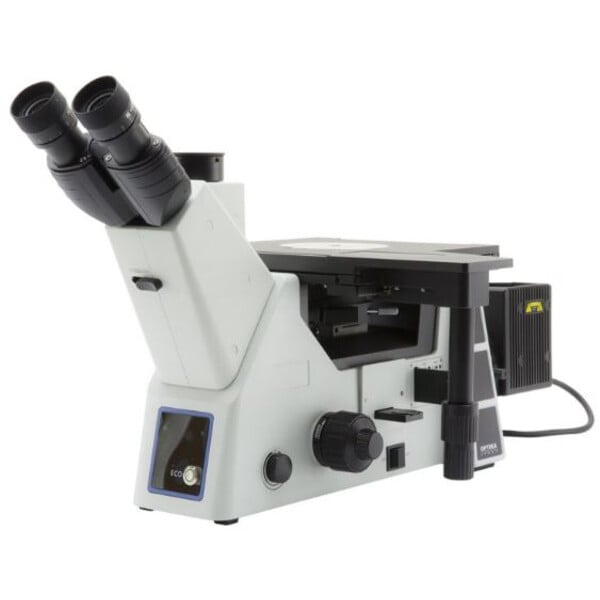 Optika Microscopio invertido IM-5MET, MET trino, inverso, 10x24mm,  AL, Halogen,  12V/100W w.o. objetivos