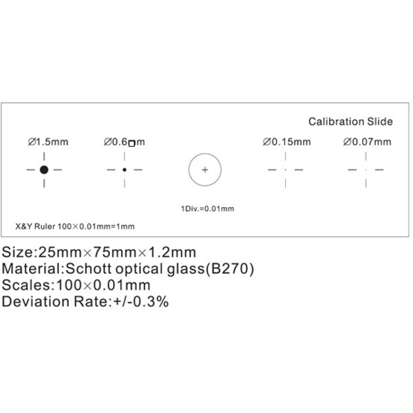 ToupTek Stage micrometer; grid (X&Y) 1mm/100 Div.x0.01mm