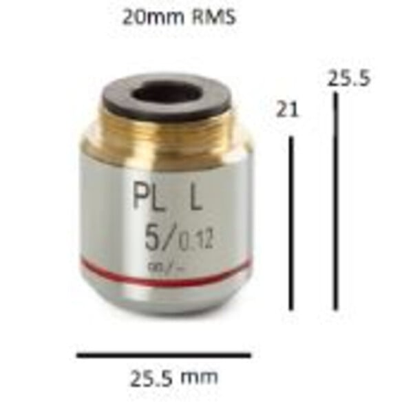 Euromex Objective Objektiv BS.8105, Plan PL 5x/0.12, w.d. 26.1 mm, infinity (bScope)