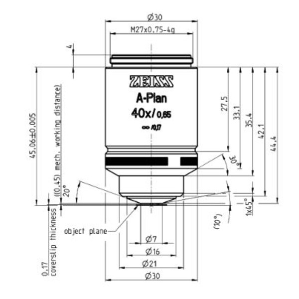ZEISS Objective A-Plan 40x/0.65 M27