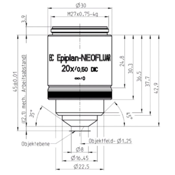 ZEISS Objective Objektiv EC Epiplan-Neofluar, DIC,  20x/0,50 wd=2,1