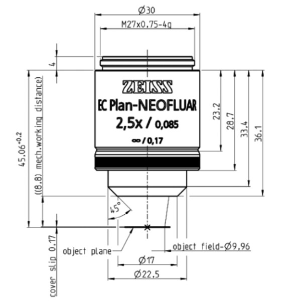 ZEISS Objektiv EC Plan-Neofluar, POL, 2,5x/0,085 wd=8,8mm