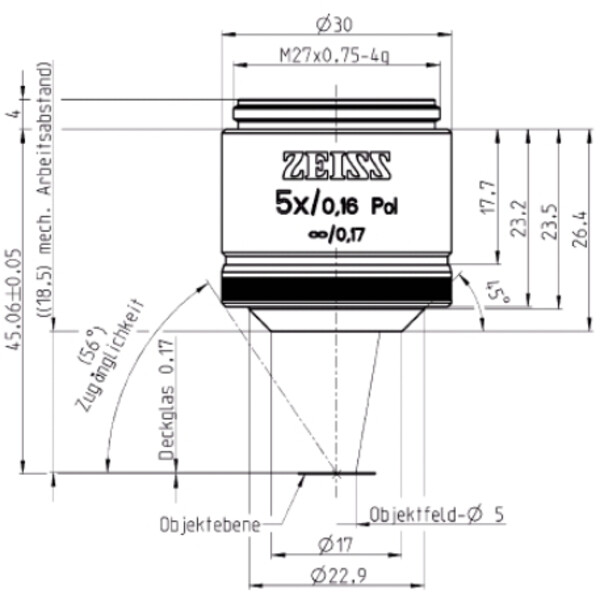 ZEISS Objective Objektiv EC Plan-Neofluar, POL, 5x/0,16  wd=18,5mm