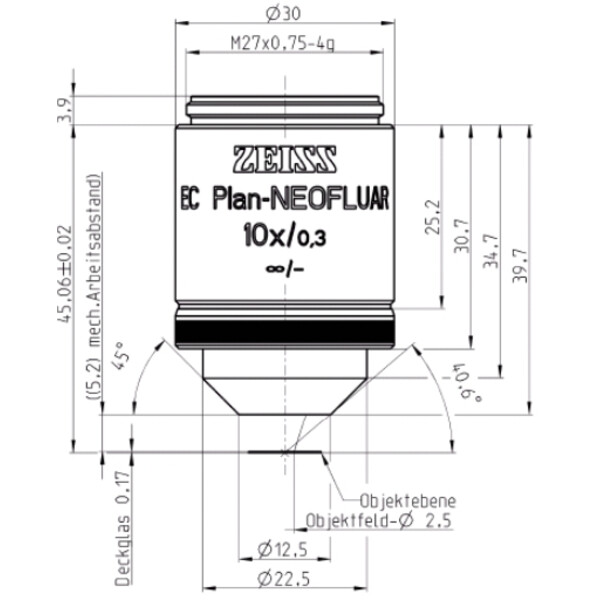 ZEISS Objective Objektiv EC Plan-Neofluar, 10x/0,3 wd=5,2mm