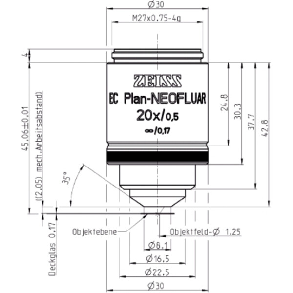 ZEISS Objektiv EC Plan-Neofluar, 20x/0,50 wd=2,0mm