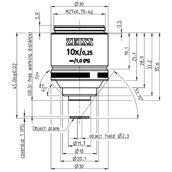 ZEISS Objective: LD A-Plan 10x/0.25 wd=8.5mm