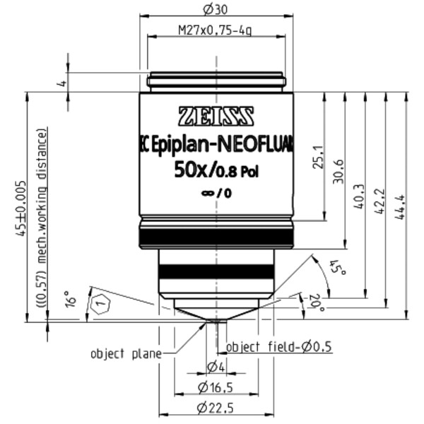 ZEISS Objective Objektiv EC Epiplan-Neofluar 50x/0,8 HD DIC wd=0,59mm