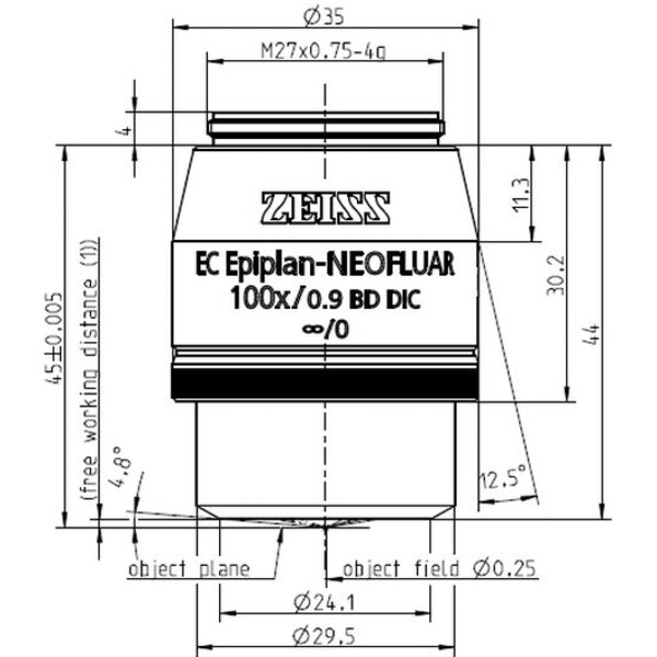 ZEISS Objective Objektiv EC Epiplan-Neofluar 100x/0,9 HD DIC wd=1.0mm